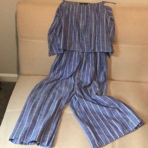 NWOT Chambray Romper in lightweight cotton fabric